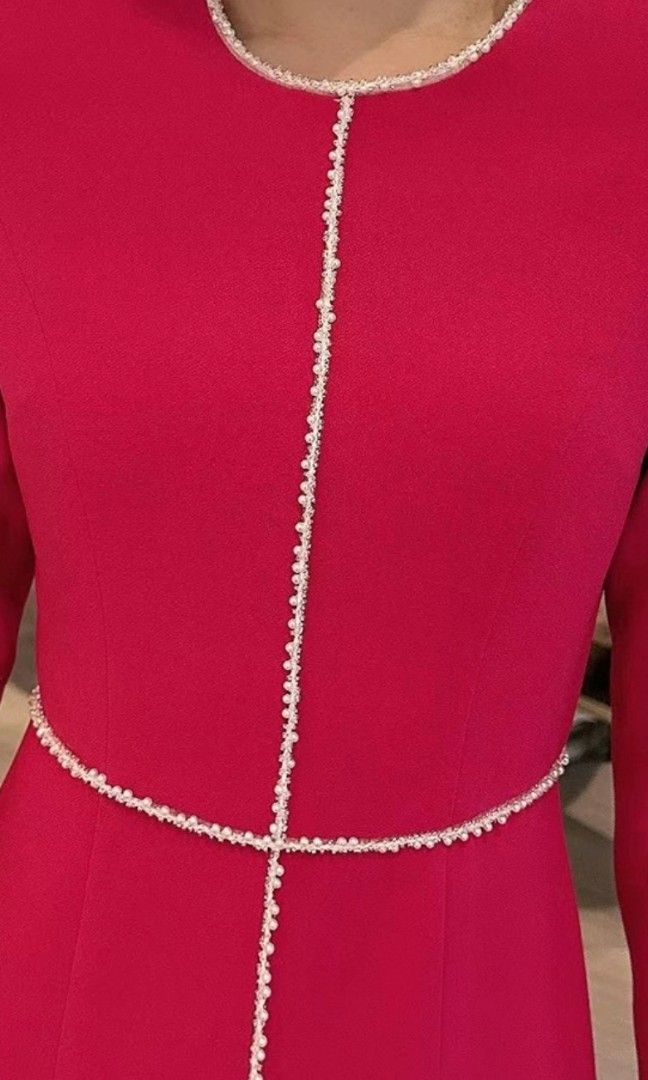 open lace back dress Long Hot Pink Tulle Prom dresses With High Slit,WP374 – winkbridal
