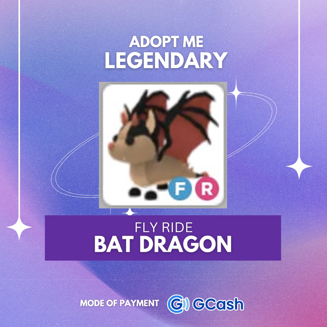 FR Bat Dragon / Fly Ride Bat Dragon Adopt Me, Hobbies & Toys, Toys