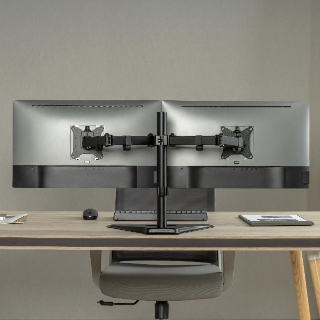 Desk Mount Dual Monitor Arm 32in Display - Monitor Mounts