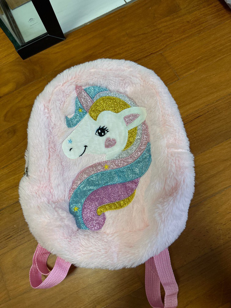 Furry Unicorn Glitter backpack