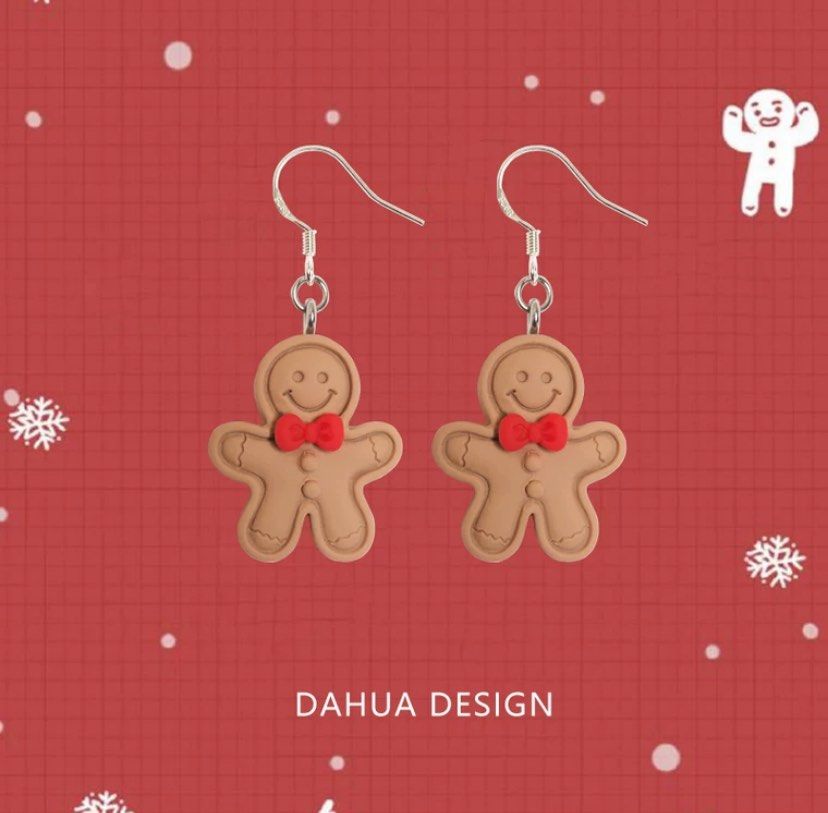 Gingerbread man clearance earrings