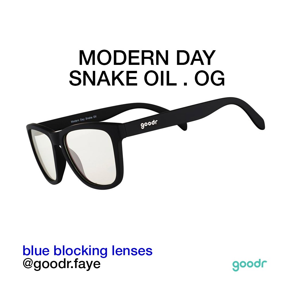 Goodr OG Blue Light Blocking Glasses . Modern Day Snake Oil, Men's