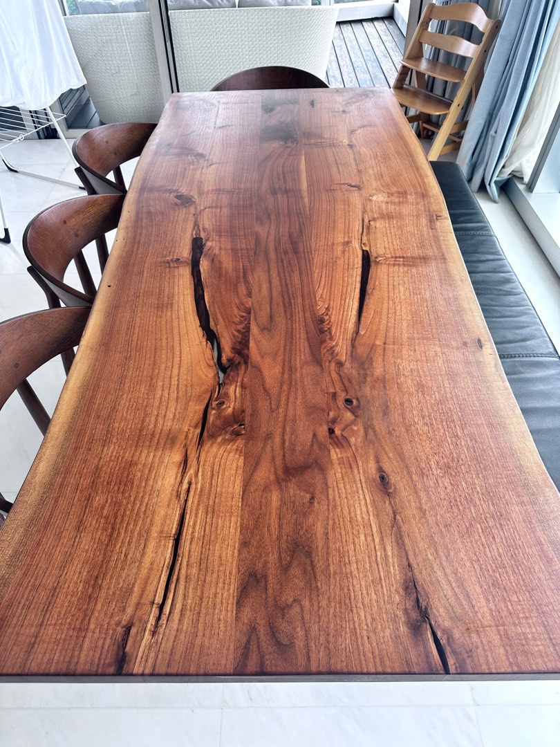 Grey & Sanders Walnut Dining table and Bench, Furniture & Home Living