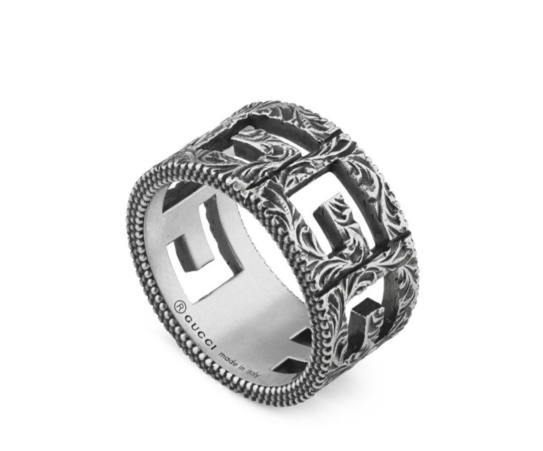 Mens gucci ring silver clearance
