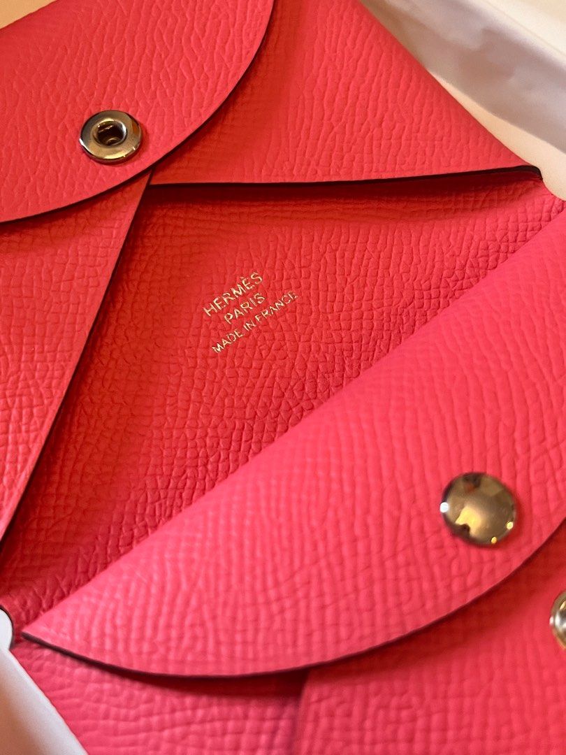 Hermes Calvi Duo (Category: Luxury Bags & Wallets) located in Makati City. Submitted by mnlbeautyboutique (Listing ID 1275251802, Image 2). Description: Brand new Guaranteed authentic Comes with box, ribbon and paper bag Beautiful pink color Very hard to get in stores .