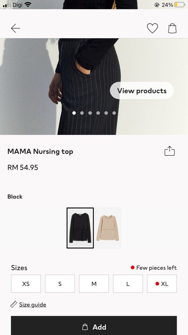H&M Mama nursing top, Women's Fashion, Maternity wear on Carousell