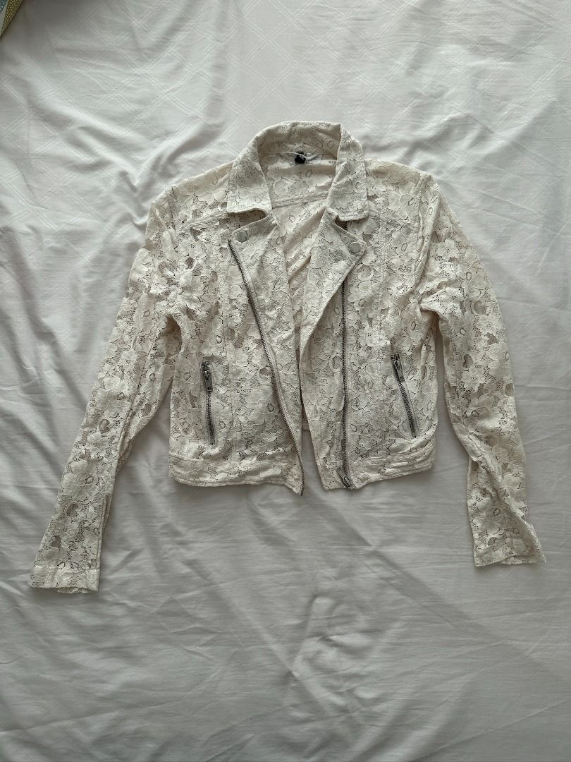 White lace moto jacket online