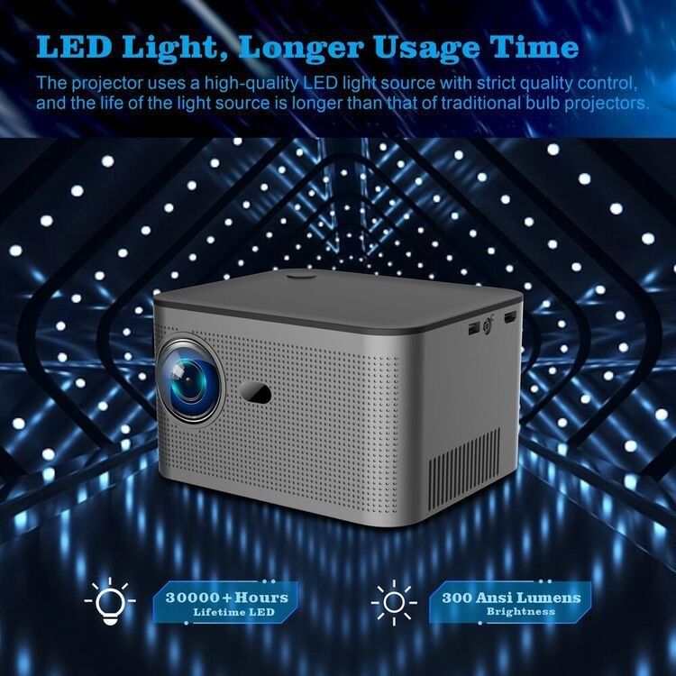 HY350 OEM Projector 4K 1920*1080P 2+32G Wifi6 300ANSI便攜式 家用 行動投影機 宿舍飯店 ...