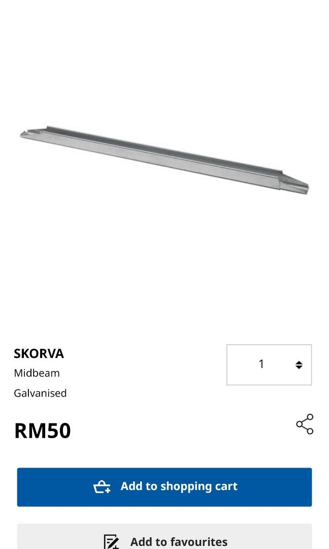 IKEA BEDFRAME MIDBEAM BESI TENGAH KATIL