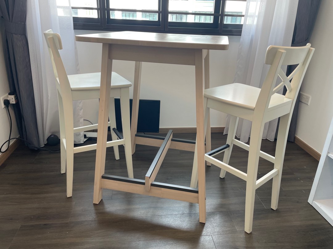 IKEA High table and 2 chairs, Furniture & Home Living, Furniture