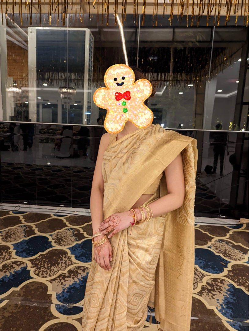 Golden top saree gown