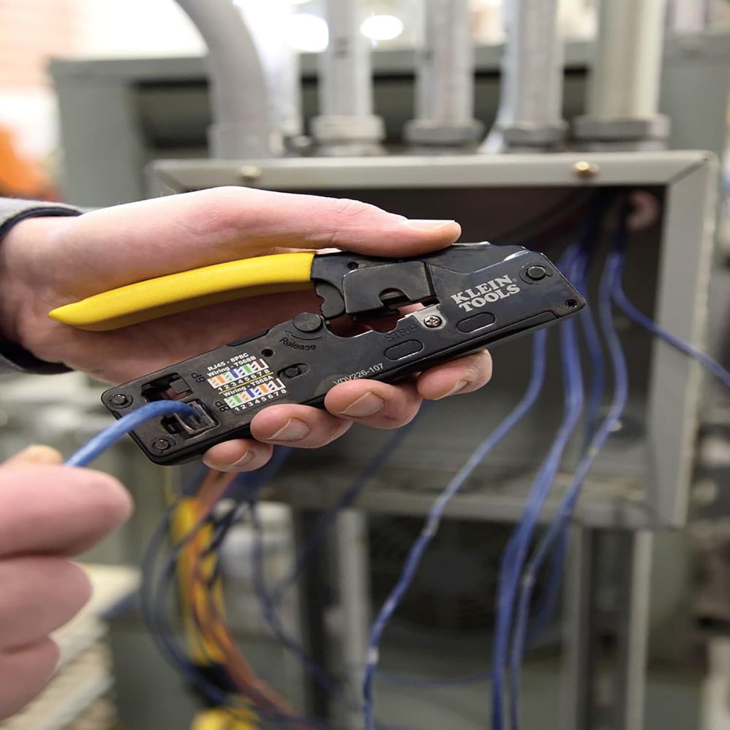 Klein Tools Compact Ratcheting Crimper, Modular Crimper Cutter Stripper ...