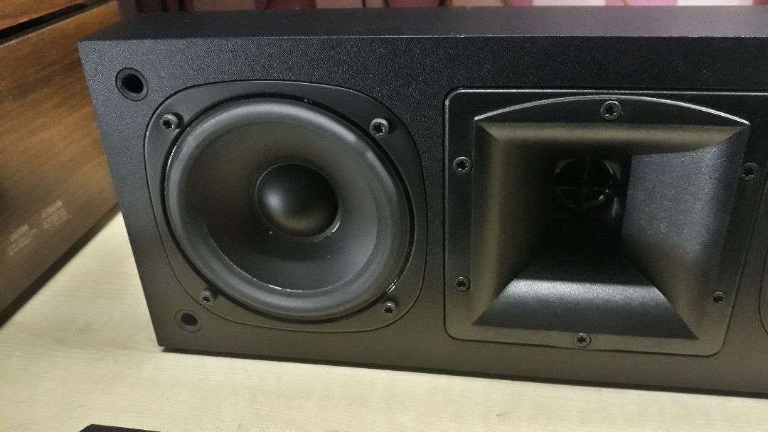 Klipsch SC.5 Center Speaker (Category: Soundbars, Speakers & Amplifiers) located in Mandaluyong City. Submitted by jie.mercado (Listing ID 1275295094, Image 3). Description: Klipsch SC. 5 Center Speaker Frequency Response – 70Hz-20kHz±3dB Power Handling – 50 watts maximum continuous (200 watts peak) Sensitivity – 91dB @ 1watt/1meter Nominal Impedance – 8 ohms Tweeter – K-109-A 1” (2.54cm) Polymer dome compression driver High Frequency Horn – 4” s