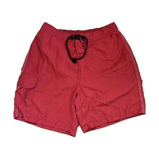 Korean Men’s Red Plain Stretchable Shorts Casual Classic Athletic Beach Board Swim Workout Hiking Basketball Quick-dry Beach Sports Unisex