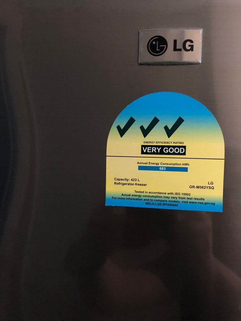 LG RefrigeratorFreezer, Capacity 423L, TV & Home Appliances, Kitchen