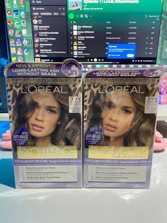 LOreal Paris Excellence Ash Supreme Haircolor 7.73 x 2 with Purple Shampoo - Hair Dye Permanent