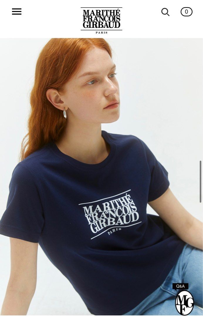 現貨Marithe Francois Girbaud W CLASSIC LOGO TEE NAVY size M