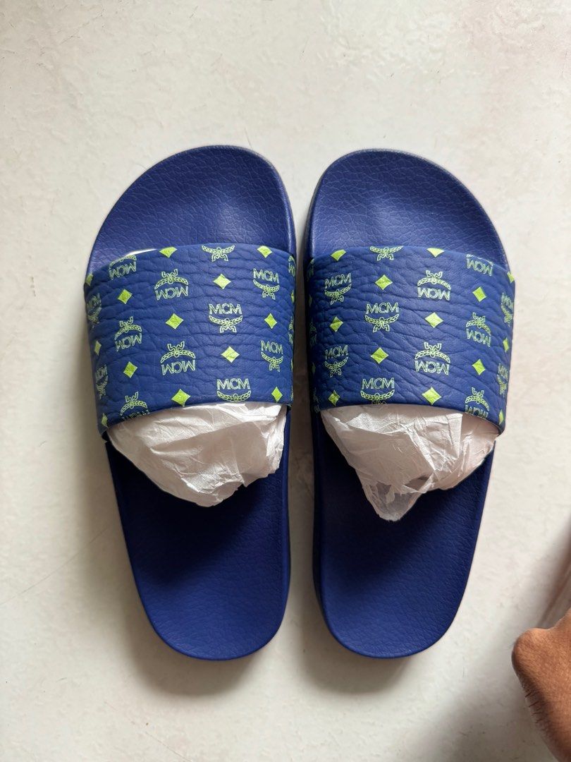MCM Monogram Print Rubber Slides