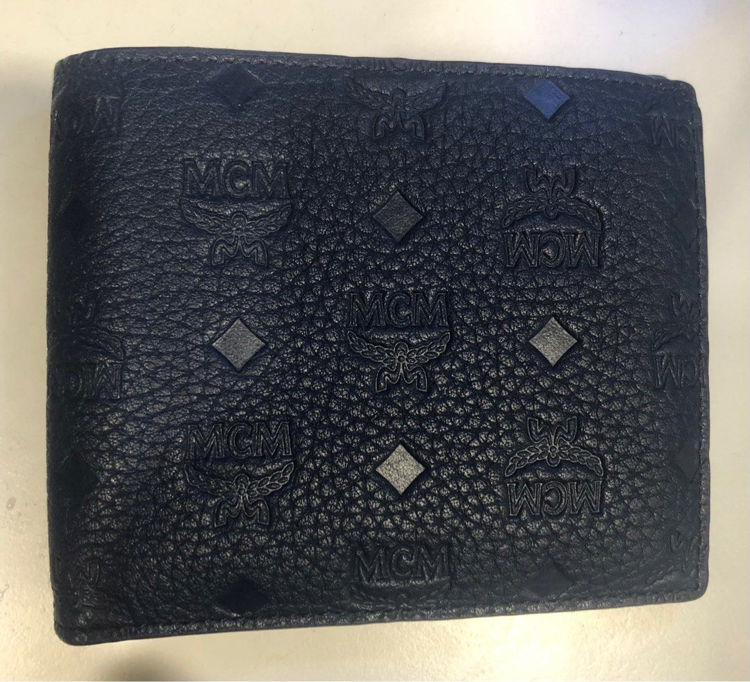 Mcm men's wallet black clearance