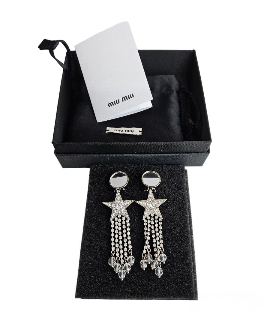 Miu Miu Crystal Star Jewel Earrings