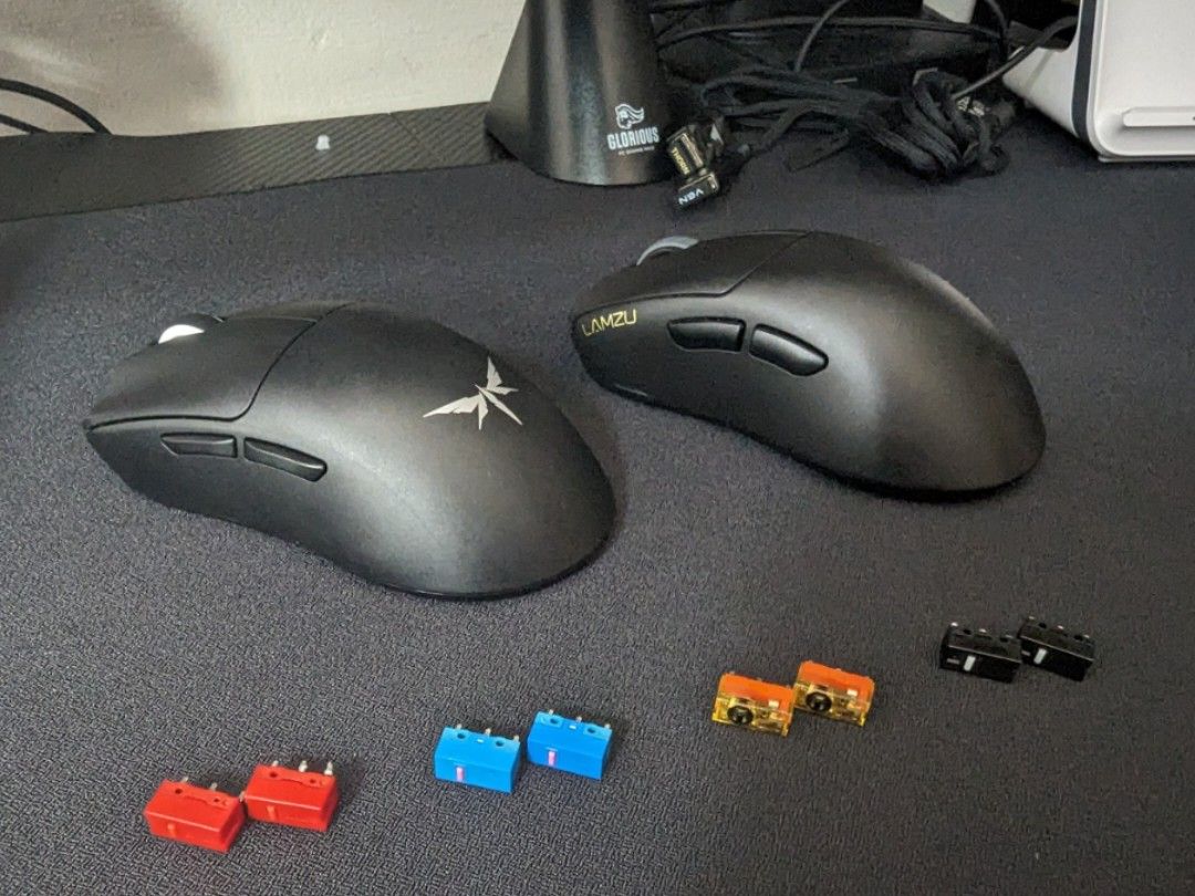 Mouse Switch Replacement (Category: Mouse & Mousepads) located in Singapore. Submitted by szhanfeng (Listing ID 1275250558, Image 1). Description: I have 4 pairs of various mouse switches (In order) Kalih GM 4.0 Red (sold) Huano Blue Shell Pink Dot + $2(sold) TTC Gold (80 Million) +$2 (sold) Omron D2FC-F-7N(sold) Offering mouse switch replacement, please do let me know what mouse i will be dealing with beforehand. I also have 2 scroll wheel encod