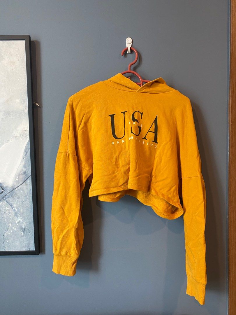 Mustard online cropped hoodie