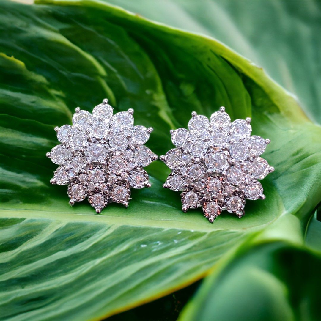 Real silver cheap diamond earrings