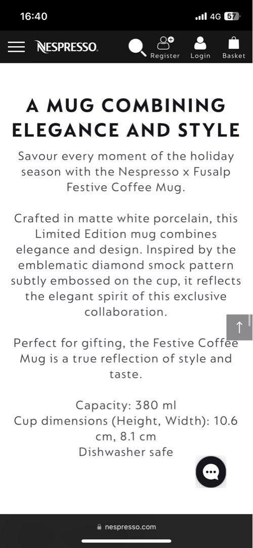 Nespresso x Fusalp Festive Coffee Mug., Furniture & Home Living,  Kitchenware & Tableware, Coffee & Tea Tableware on Carousell