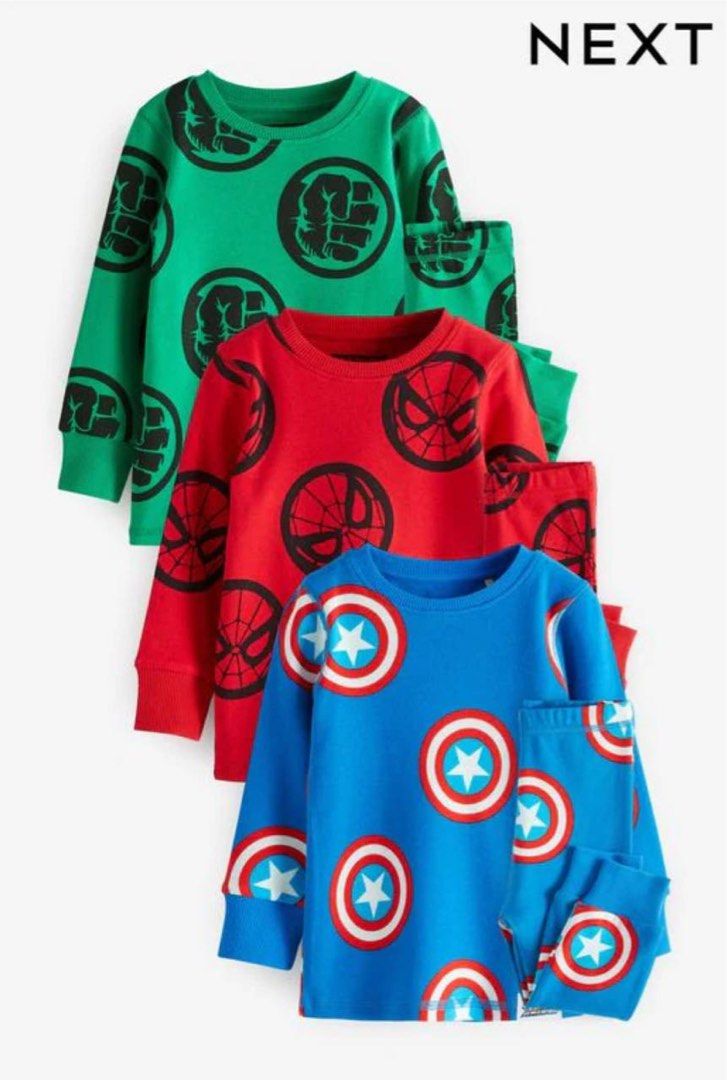 Next UK Multipack Marvel Character Pyjamas Babies Kids Babies Kids Fashion on Carousell