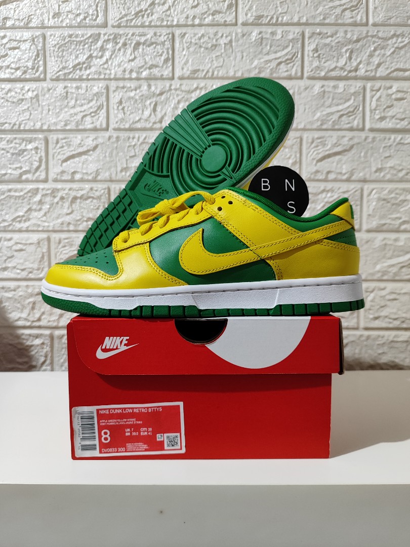 Nike Dunk Low Retro BTTYS Green Yellow Brazil Sneakers DV0833-300 Mens Size