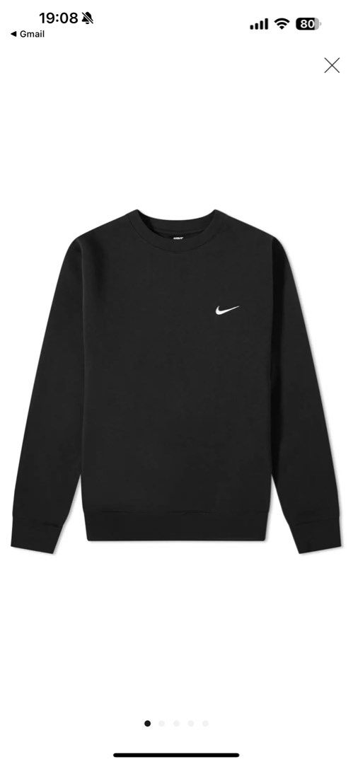 Nike Solo Swoosh fleece crew sweat, Men's Fashion, Tops & Sets