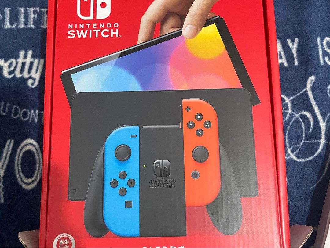 Nintendo switch OLED with game and sd card, 電子遊戲, 電子遊戲機