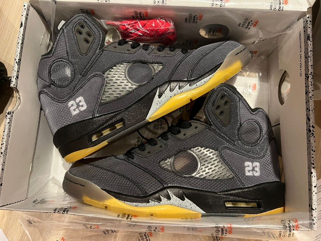 Off white OW x Nike Jordan AJ5 Retro SP Black us10.5 eu44.5