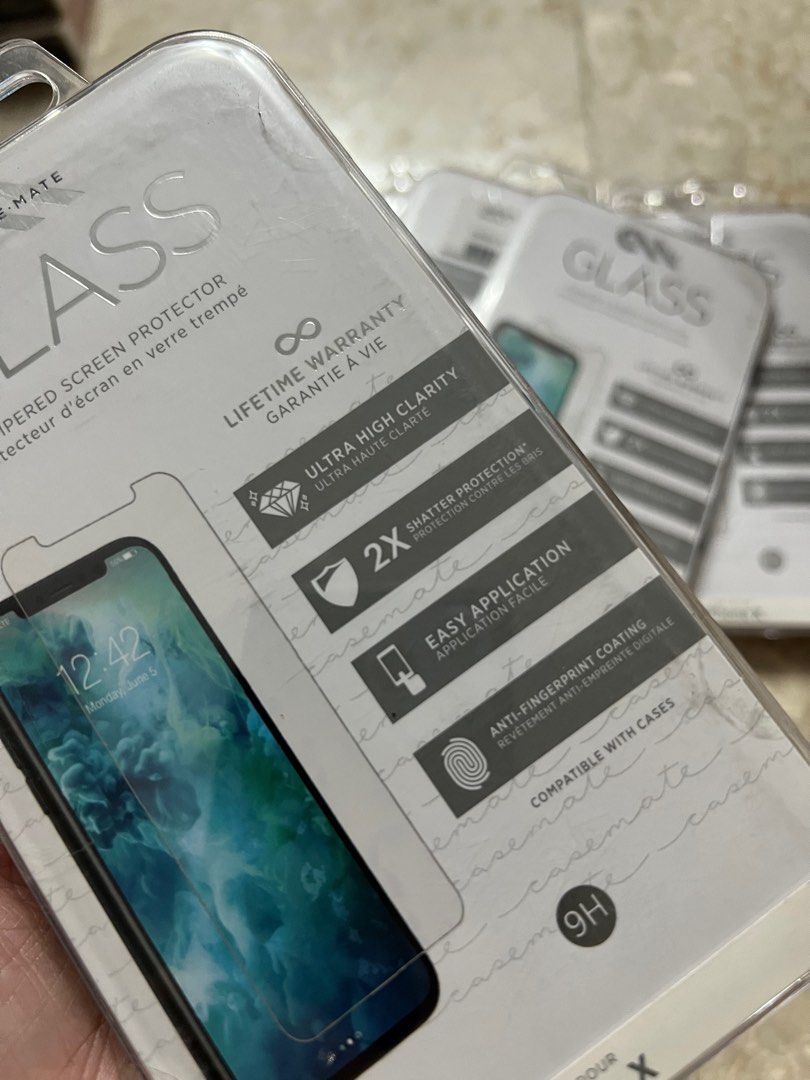 Original Casemate Tempered Glass Screen Protector for iPhone X / XS (Category: Other Mobile & Gadget Accessories) located in Manila. Submitted by razelysonn (Listing ID 1275206495, Image 3). Description: 350 each, original.