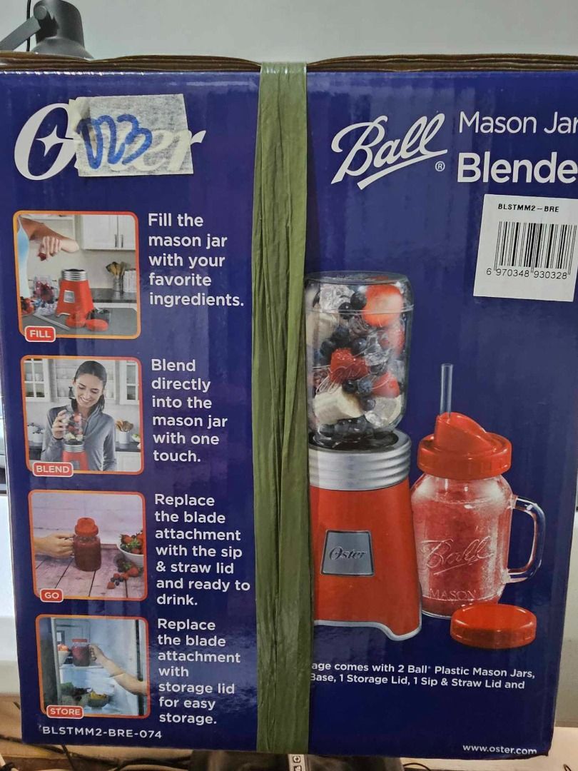Oster Ball Mason Jar Blender (Red), TV & Home Appliances, Kitchen