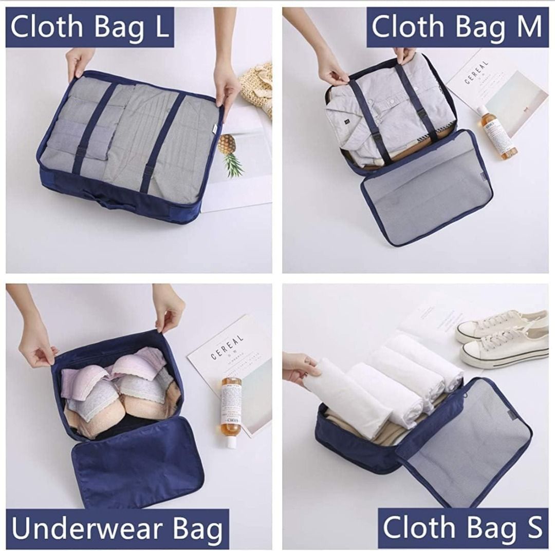 9Pcs Waterproof Travel Clothes Storage Bags Luggage Organizer Pouch Packing  Cube