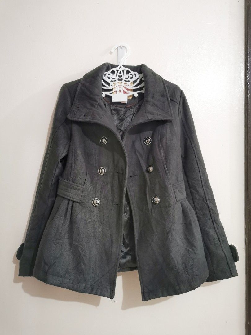 Pink Envelope Gray Short Coat Women s Fashion Coats Jackets and