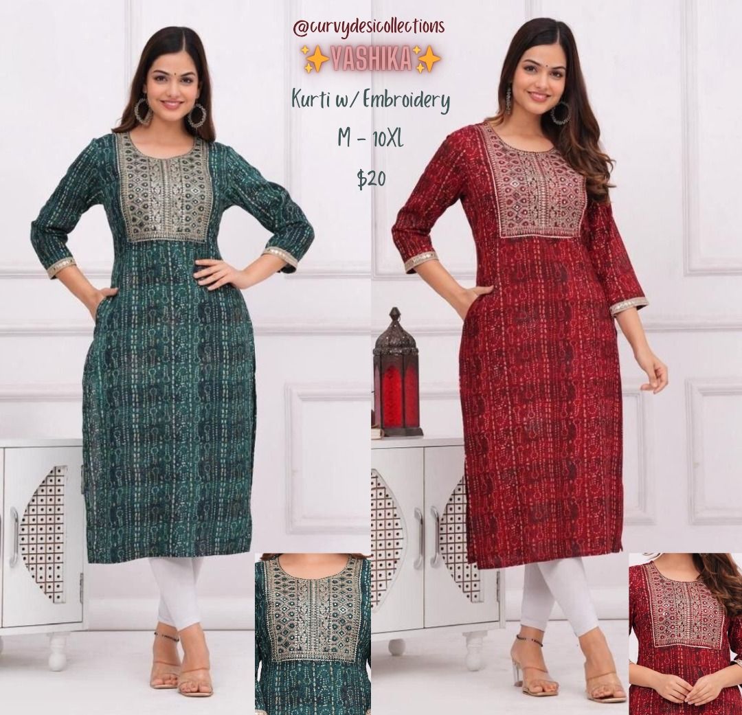 Plus Size Kurti w Embroidery