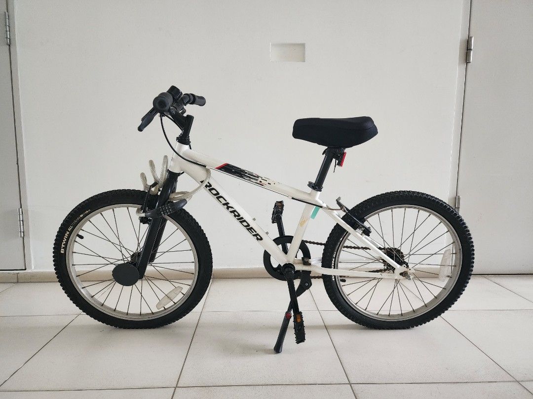 Preloved DECATHLON Kids Rockrider Bike Btwin ST 100 RR 20 inch White Sports Equipment Bicycles Parts Bicycles on Carousell