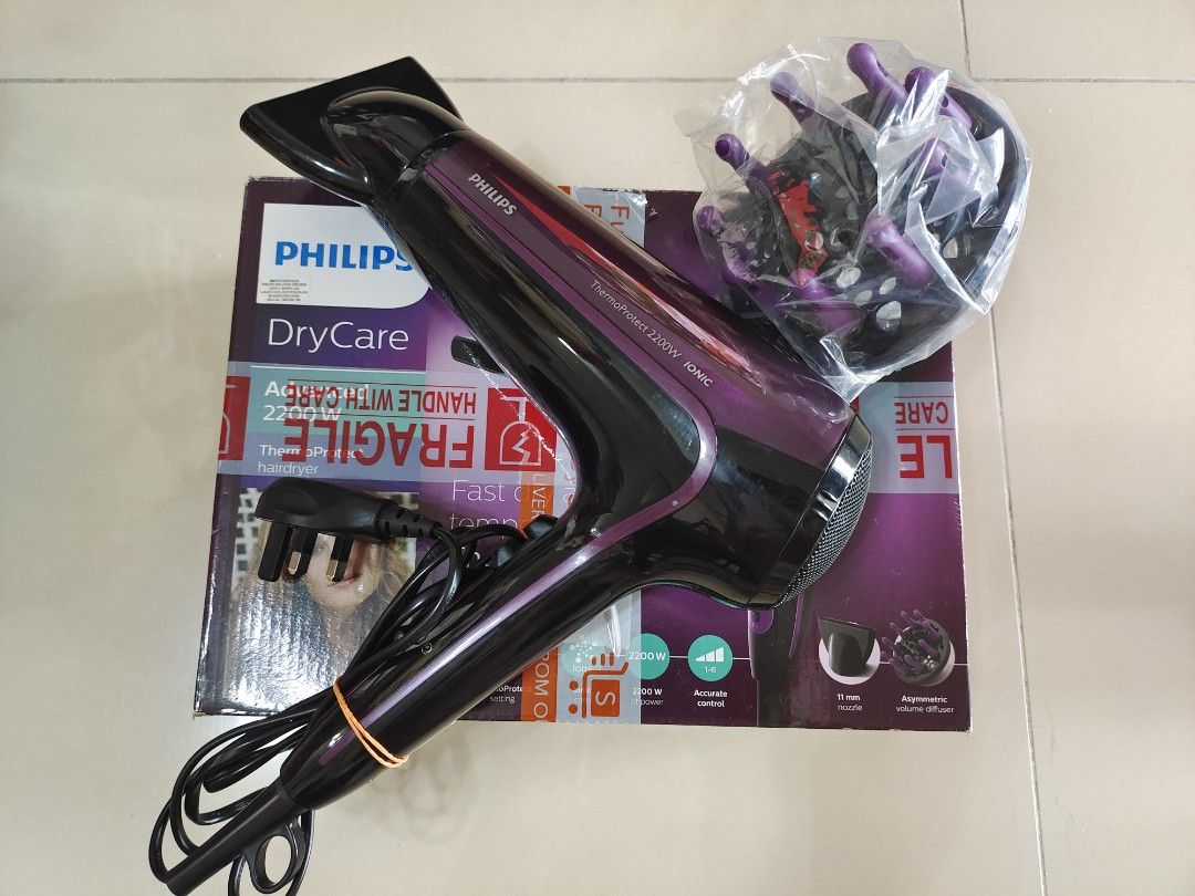 Preloved Philips Thermo Protect Hair dryer 2200w Beauty