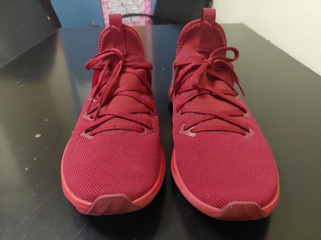 Red puma sale running shoes
