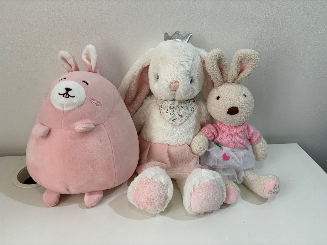 Rabbit Bunny Soft Toys Plushie Set Miniso
