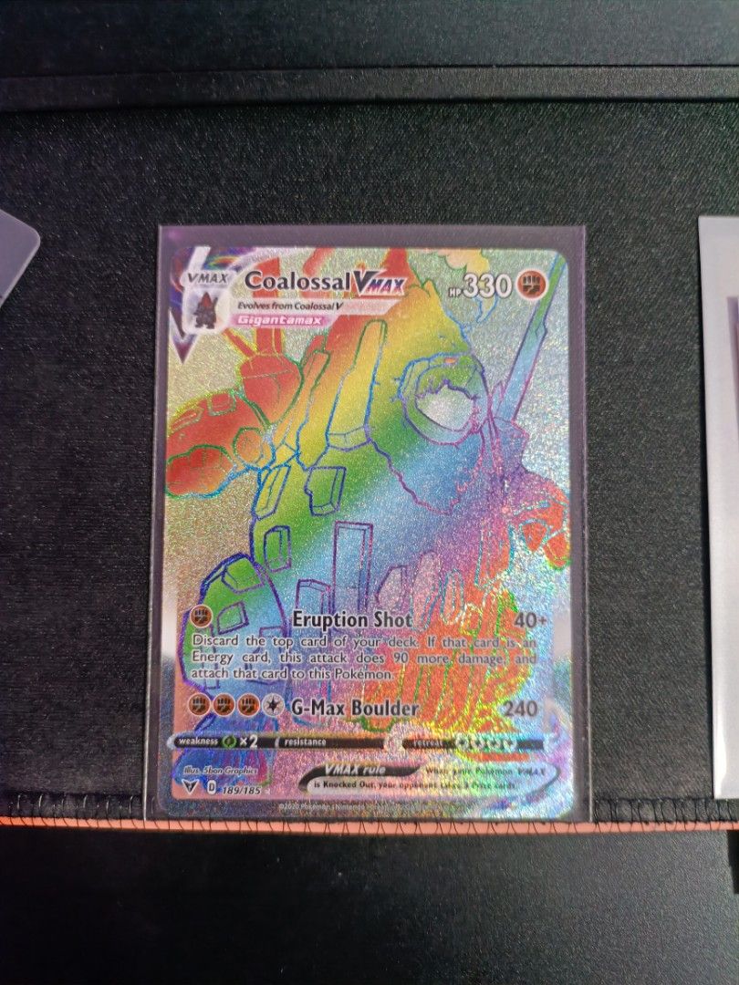Rainbow Coalossal Vmax Hyper Rare (189/185) - Pokemon TCG Vivid Voltage,  Hobbies & Toys, Toys & Games on Carousell