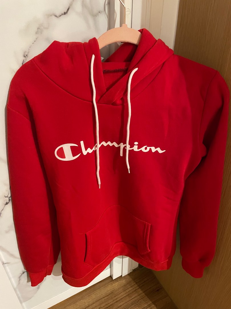 Red champion cheap hoodie cheap