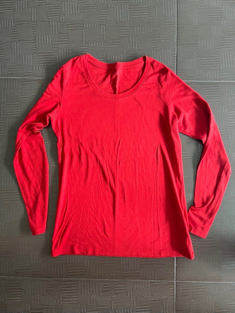 Red long online sleeve shirt womens