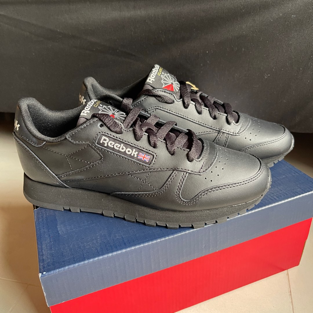 Reebok classic black leather mens new arrivals
