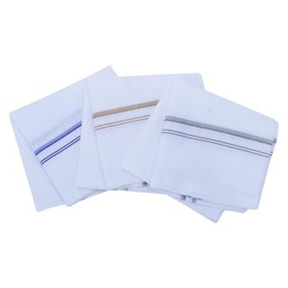 New Van Heusen 13 Pack Fine Men's Handkerchiefs, 100% Cotton, Striped,  White