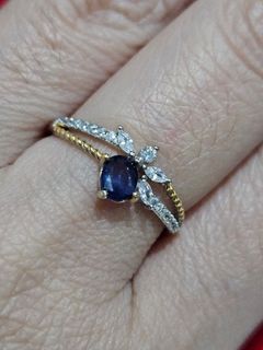 S925 Dainty Blue Sapphire Ring