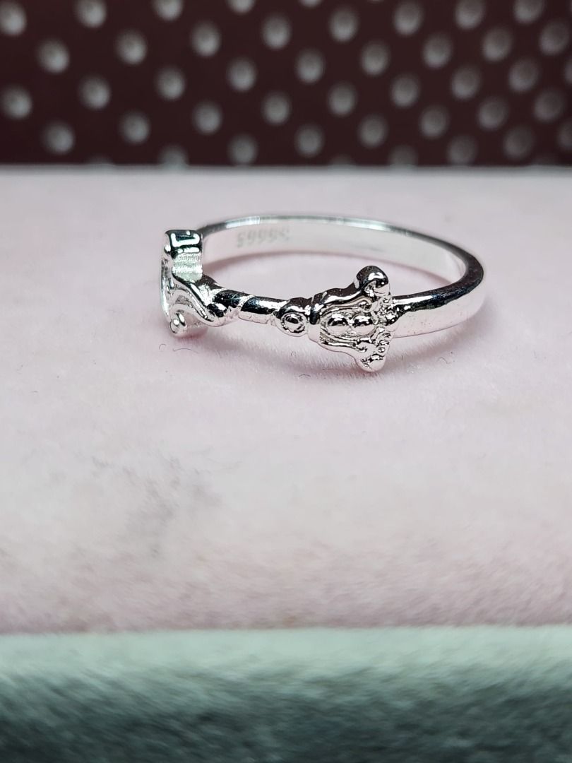 S999 Silver Adjustable Ring Unisex R320 6 Women s Fashion