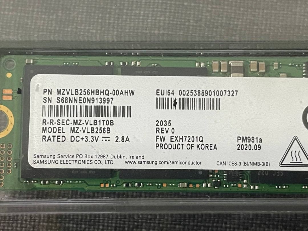 SAMSUNG M.2 2280 SSD 240 GB USED